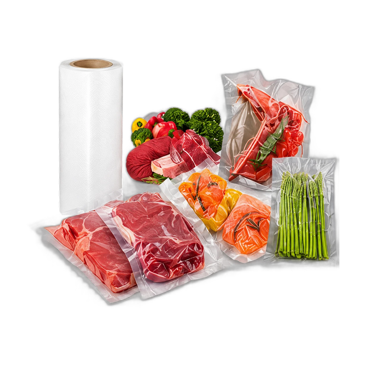Fundas transparentes para empacar alimentos al vacío